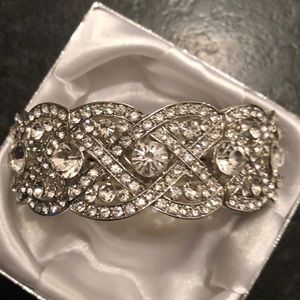 Art deco vintage style silver bracelet - Wedding